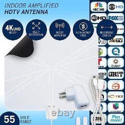 #1 Antena HDTV interior amplificada FlatWave. NUEVO Canales 36 Negra / Blanca