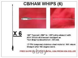 10 LOT Stainless Steel CH900 102 Inch CB/HAM Antenna Whip 3/8 Stud free ship