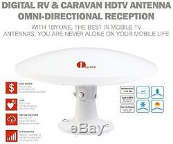 1byone 70 Miles Omni-directional Amplified Outdoor HDTV Antenna Caravan TV High