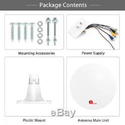 1byone Amplified RV Antenna with Omni-directional 360° Reception, 70 Miles