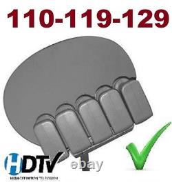 24 Elliptical Oval Dish 110/119/129 Satellite +3 Lnb Network 91 Hd Fta 1000 500