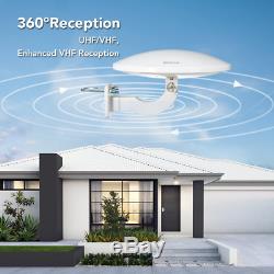 ANTOP 360° Omni-Directional Amplified Outdoor HDTV Antenna 65 Miles Range with &