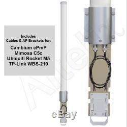 Altelix 2.4 GHz 12dBi 2x2 MIMO Omni Antenna for Cambium, Ubiquiti, TP-Link 210