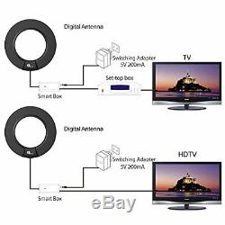 Amplified HDTV Omni-Directional HDTV Antenna 1byone for Digital TV with Smart Bo