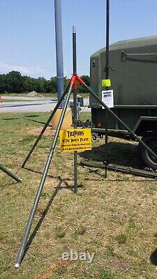 Antenna Tower 29ft TRIPOD Portable Systems using NEW Military ALUMINUM poles