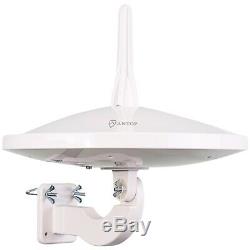 Antop AT-415B Outdoor Dual Omni-Directional 720 TV Antenna in White 65 Mile