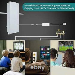 Antop Outdoor TV Antenna, Multidirectional Amplified HDTV Antenna Enhance VHF