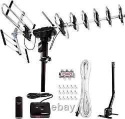 Boost Signal with 200-Mile Outdoor HDTV Antenna + Installation Kit Included