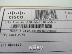 Cisco Aironet 2.4GHz 8dBi Omni Antenna AIR-ANT2480V-N N Connector New Sealed Box