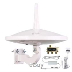 Dual-Omni Directional Outdoor TV Antenna for Multiple TVs, 55/65 Mile Range, HD