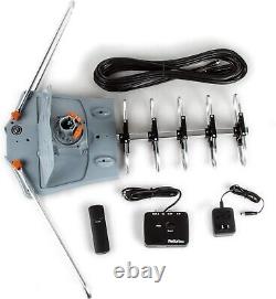 Dual TV Outdoor Antenna with 150 Miles Long Range and Wireless Remote Control