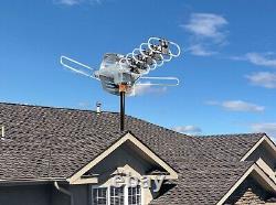 Dual TV Outdoor Antenna with 150 Miles Long Range and Wireless Remote Control