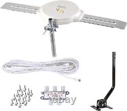 HD-8008 Outdoor Omni-Directional Antenna 125 Miles, Easy Setup & 4K/1080P