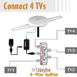 HDTV Antenna 360° Omnidirectional Amplified Outdoor TV Antenna up to 150 Miles