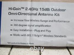 Hawking Hi-Gain Outdoor Omni Directional Antenna Kit HAO15SIP 2.4GHz 15dBi