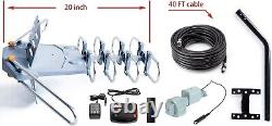 High-Gain 150-Mile Outdoor HDTV Antenna with 40FT Cable & Full Installation Kit