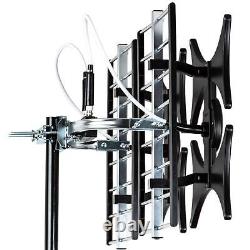 Multi-Directional 4V HDTV Antenna up to 200 Mile Range, UHF/VHF, Indoor, At