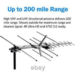Newest 2020 Five Star Yagi Satellite HD TV Antenna up to 200 Mile Range, Attic