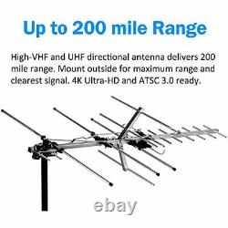 Newest 2020 Yagi Satellite Hd Tv Antenna Up To 200 Mile Range Attic Or Roof Mo