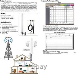 Omni-Directional 4G LTE Antenna for Routers with 10m Extension Cables & Adapters