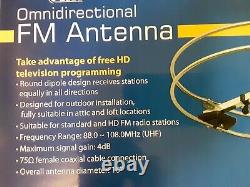 Omni Directional Outdoor HDTV FM Antenna & 25dB High Gain Amplifier