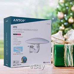 Outdoor Amplified HDTV Antenna, ANTOP UFO 360 ° Omni-directional Reception, 65M