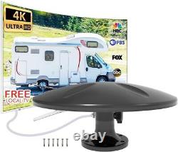 Outdoor TV Antenna 360° Omni-Directional Reception Long 100+ Miles Matt Black