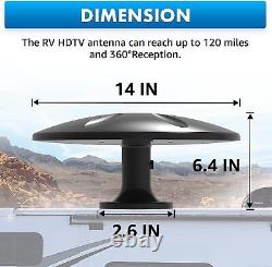 Outdoor TV Antenna 360° Omni-Directional Reception Long 100+ Miles Matt Black