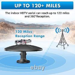 Outdoor TV Antenna 360° Omni-Directional Reception Long 100+ Miles Matt Black