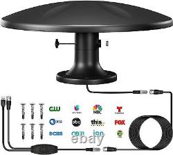 Outdoor TV Antenna 360° Omni-Directional Reception Long 100+ Miles Matt Black