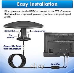 Outdoor TV Antenna 360° Omni-Directional Reception Long 100+ Miles'black