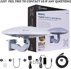 PL-414BG Outdoor Amplified HD TV Antenna UFO Long Range with Built-In Amplifier