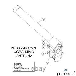 Proxicast Pro-Gain 4G / 5G MIMO Antenna Wide-Band Omni-Directional for Cell