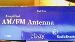 RadioShack Amplified AM/FM Antenna HIGH-GAIN BOOST FM SIGNALS 75-300ohm