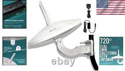 UFO 720° Dual Omni HDTV Antenna Max 65 Miles Range for Outdoor & RV Use