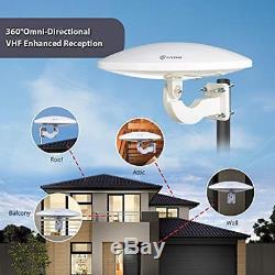 UFO TV Antennas 360 Omni-Directional Outdoor HDTV 65 Miles Range With Smartpass