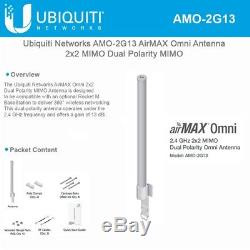 Ubiquiti AMO-2G13, 2.4GHz 2x2 13dBi AirMax Omni Antenna Integrates with RocketM2