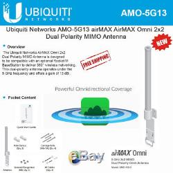 Ubiquiti AMO-5G13 5Ghz 13dbi 2x2 MIMO AirMax Omni Outdoor Antenna 360 Degree