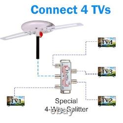 Upgraded 2024 Omni-Directional Outdoor HD Digital TV Antenna 360 Degree, 4TVs