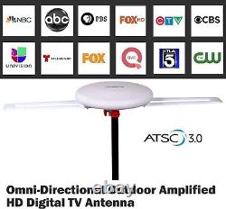 Weather-Resistant Omni-Directional TV Antenna for 4 TVs Easy Setup, 150+ Miles